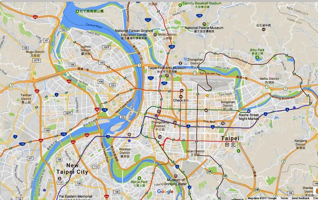 Taipei monte bisiklèt kat jeyografik