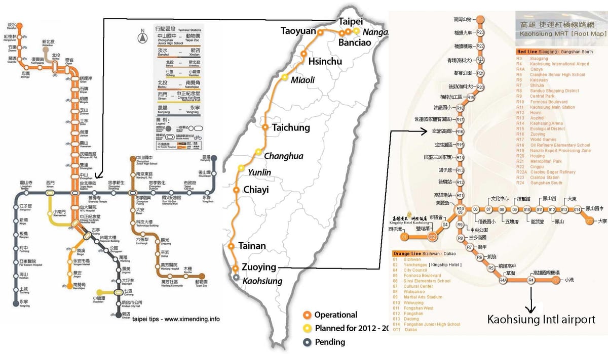 kat jeyografik nan Taipei gwo vitès tren estasyon