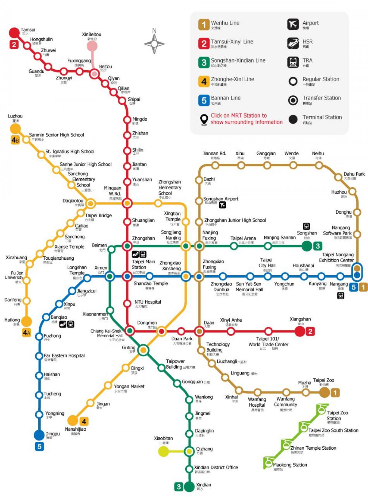 Taipei estasyon metro kat jeyografik