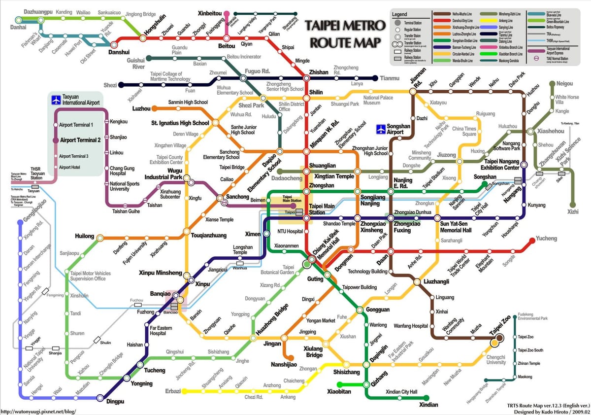 tren Taipei kat jeyografik